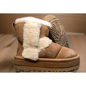 New Platform UGG Classic Chillapeak Boot Women's Chestnut 1144046 Size US 7 UK 5